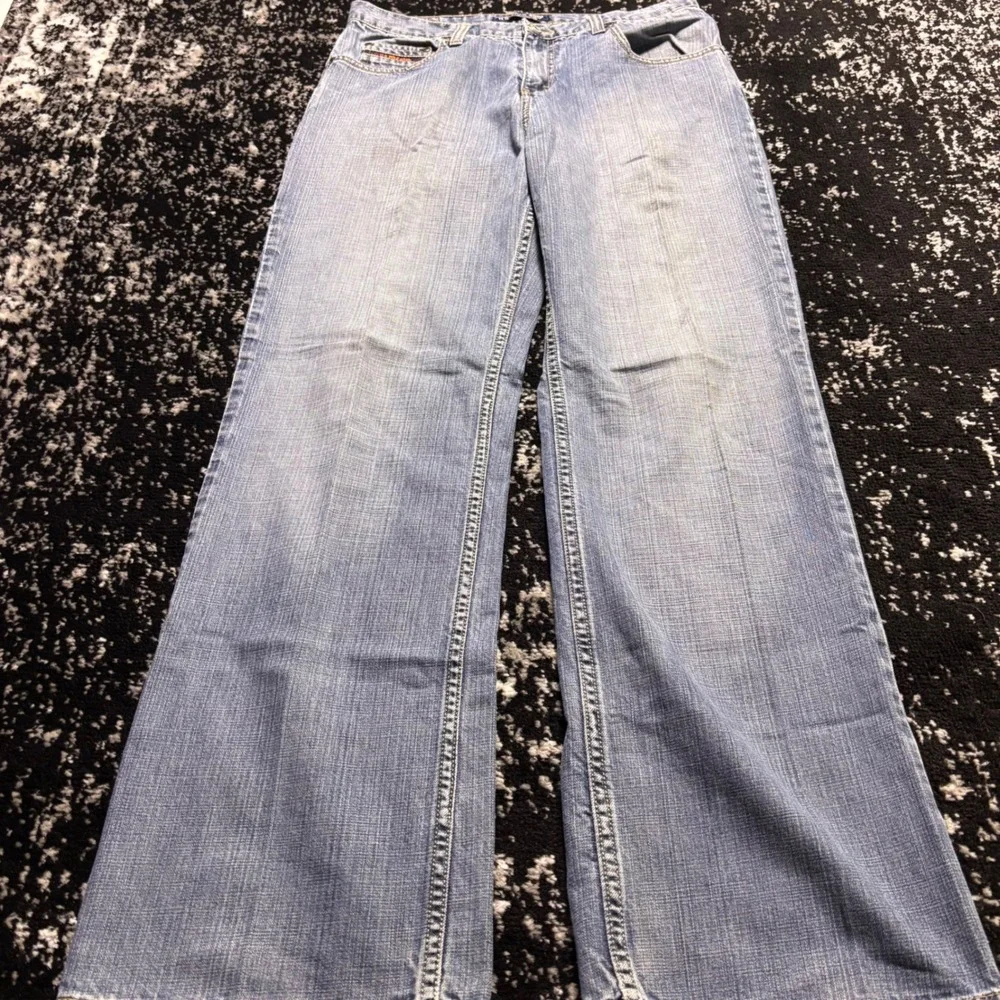 US Polo Assn Heritage Mens Baggy Skater Jeans Light Wash Y2K Denim 33x34